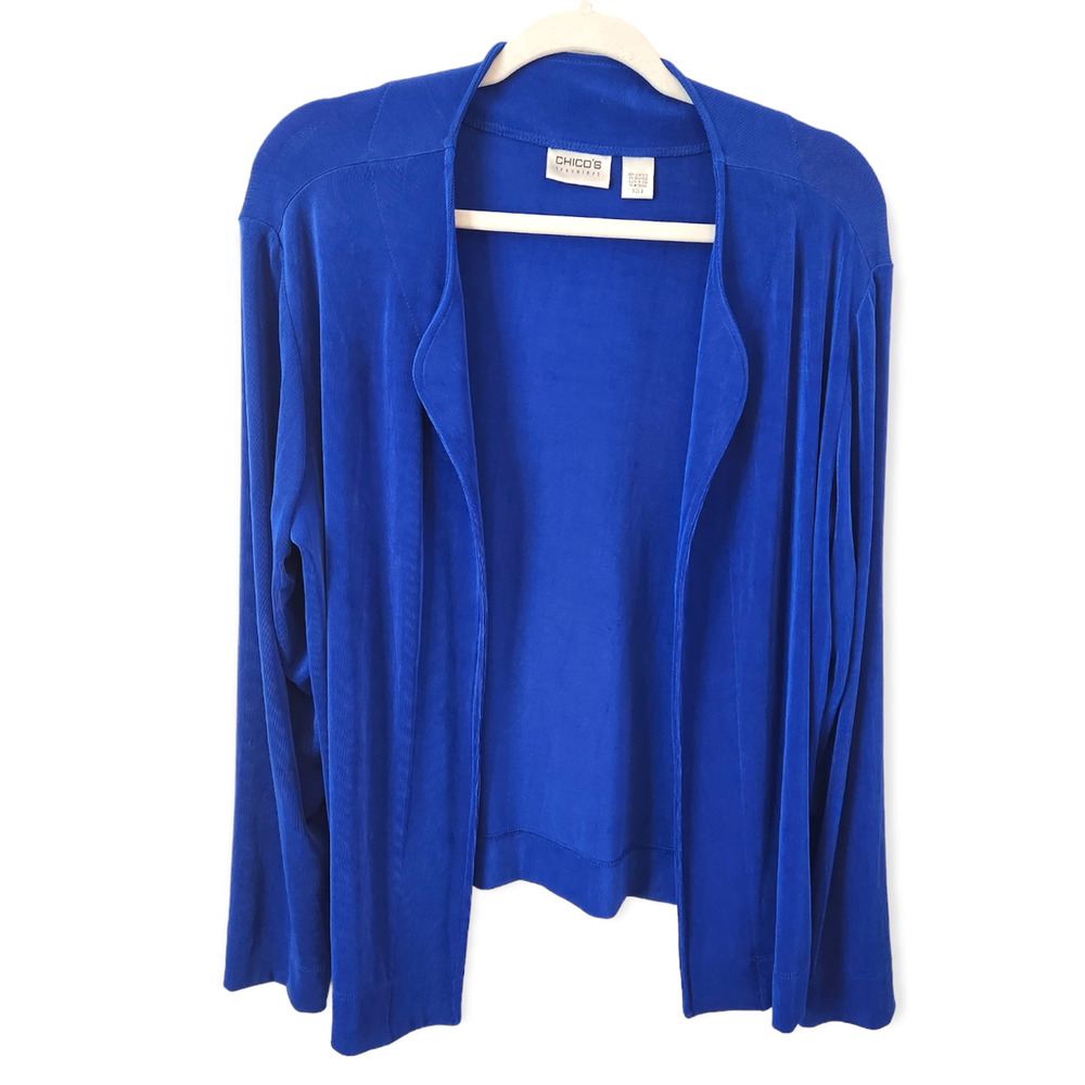 Chico's Royal Blue Open Front Cardigan Size 3/X Large